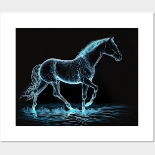 Ice Horse Walking Posters and Art